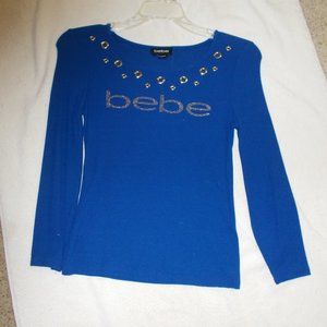 BEBE womans size small blue top